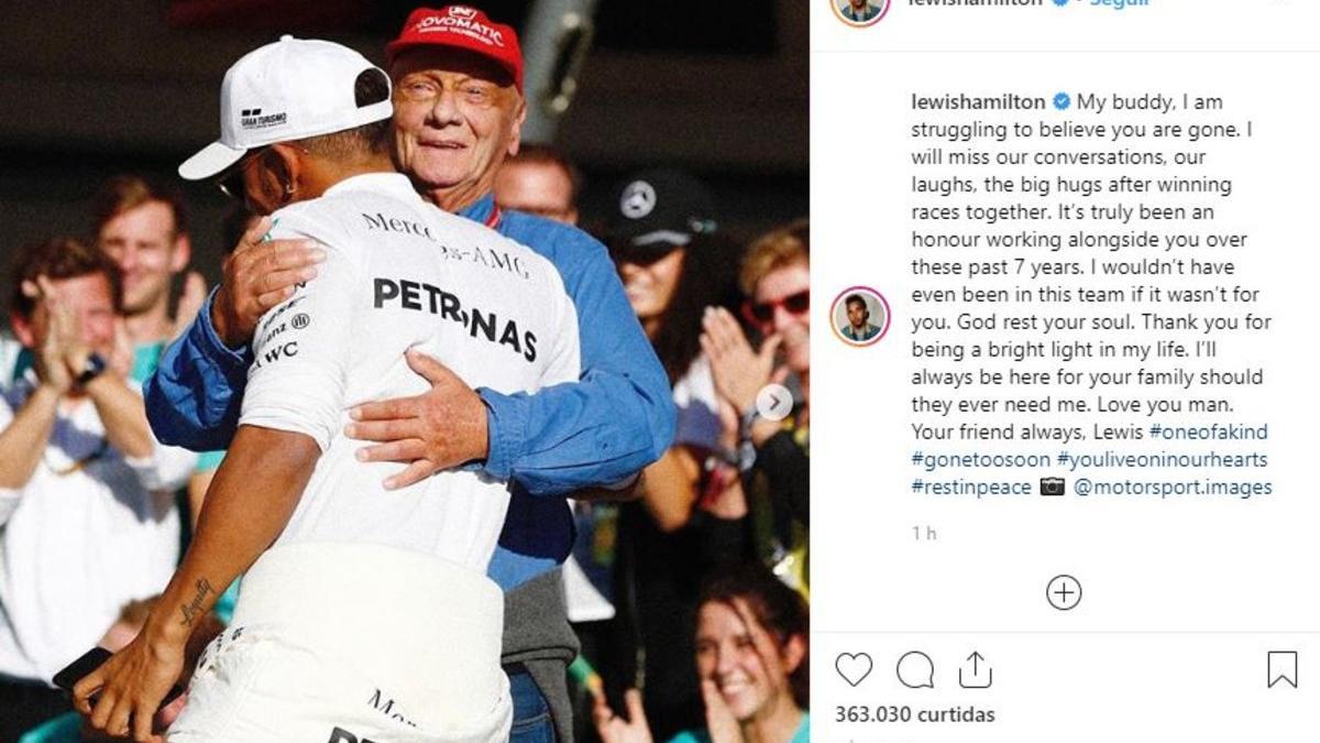 El mensaje de Hamilton a Lauda