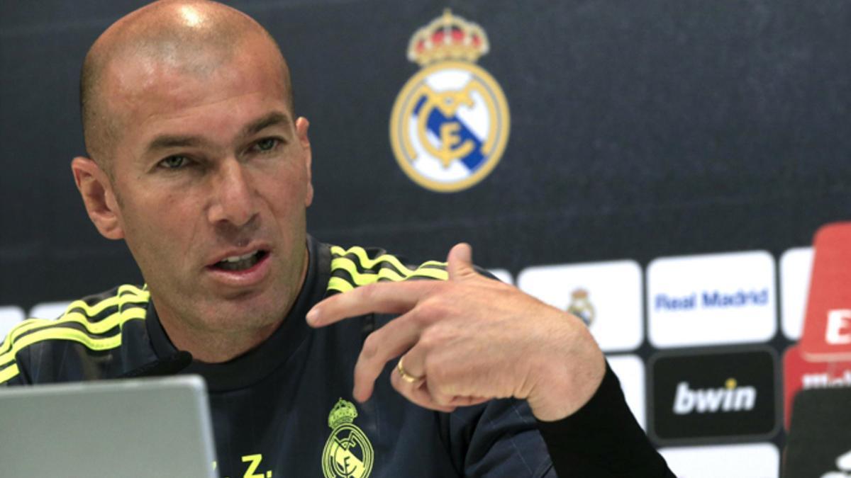 Zinedine Zidane, entrenador del Real Madrid, en rueda de prensa 
