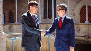 El president Salvador Illa y el ministro de la Presidencia, Félix Bolaños.
