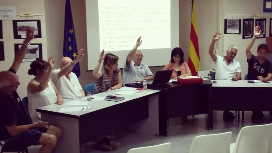 Moment de la votació de la moció al ple