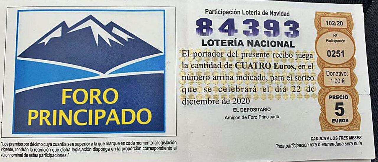 Lotería navideña de “Foro Principado”, que exforistas pero casquistas venden estos días.