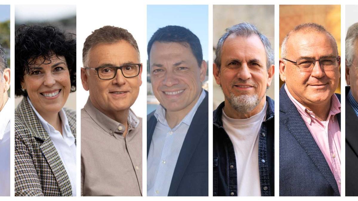 Carles Motas (TSF), Sílvia Romero (ERC-AM), Josep Muñoz (PSC-CP), Toni Carrión (Junts per Sant Feliu), Jordi Lloveras (GDC-CP), Pere Albó (MES) i Cristobal Parra (PP).