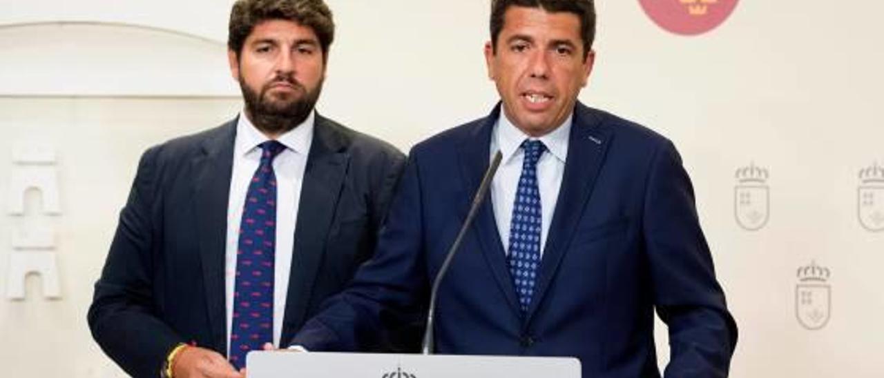 Mazón y López Miras, en la reunión celebrada el pasado mes de agosto en Murcia.