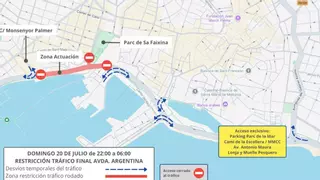 Restricciones de tráfico en el Paseo Marítimo de Palma del 20 al 23 de julio