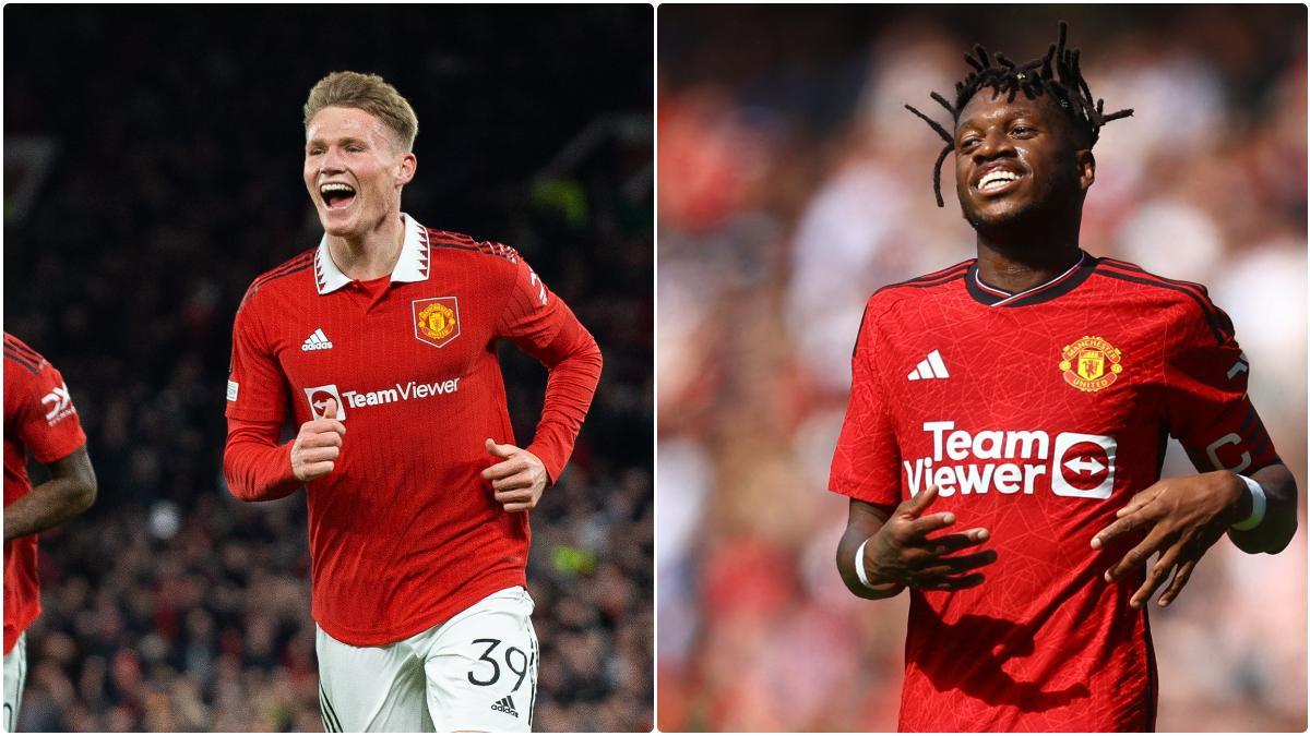 Fred y McTominay, en la rampa de salida en Old Trafford