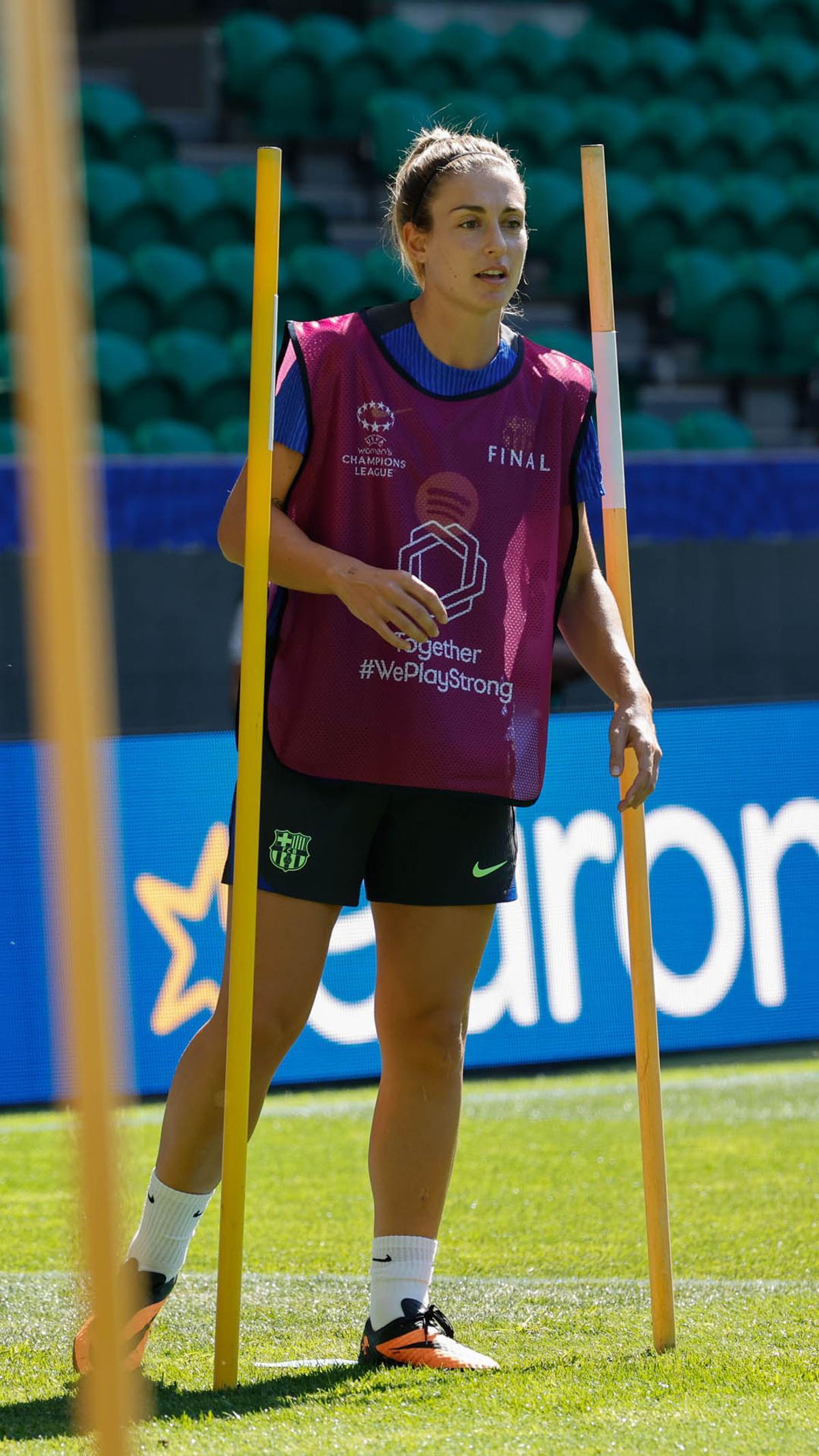 El FC Barcelona femenino durante el entrenamiento de este viernes en Lisbo para disputar mañana la final de la Liga de Campeones femenina contra el Arsenal