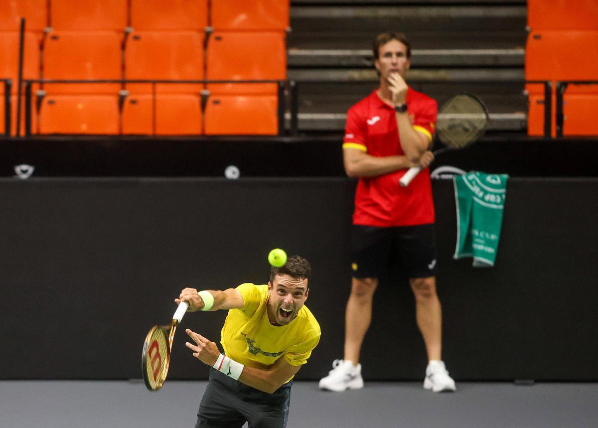 Copa Davis en València: España entrena por segundo día en La Fonteta