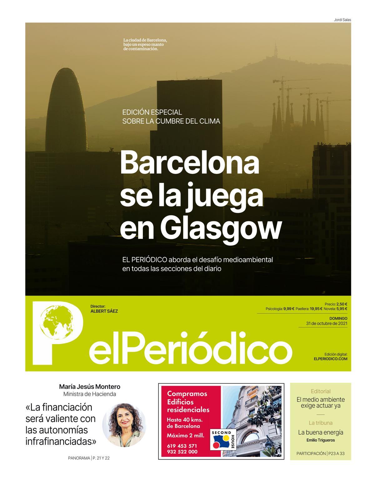 La portada d’EL PERIÓDICO del 31 d’octubre del 2021