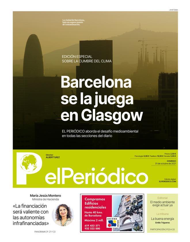 La portada d’EL PERIÓDICO del 31 d’octubre del 2021