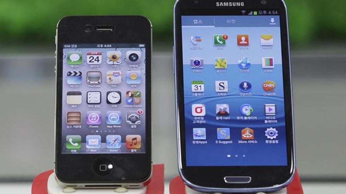 El iPhone 3 de Apple y el Galaxy III de Samsung.