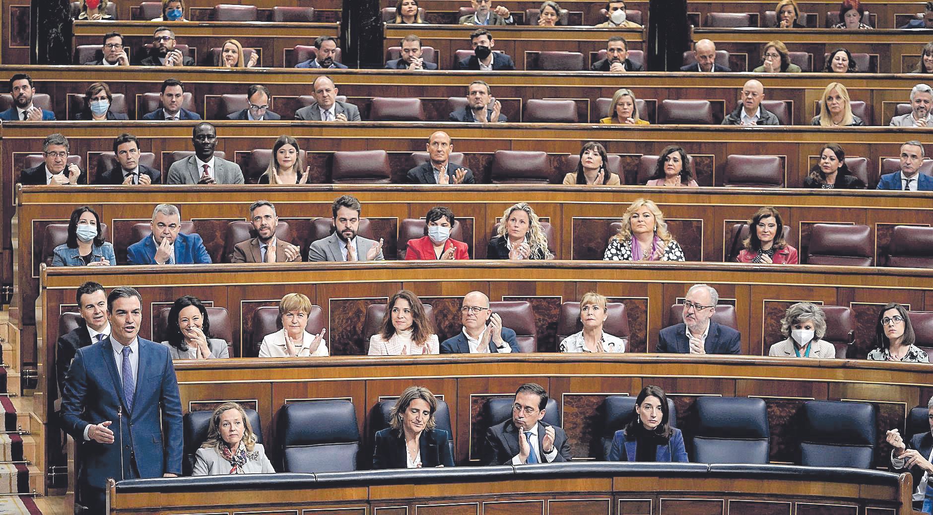 El presidente del Gobierno, Pedro Sánchez, en la sesión de control al Gobierno en el Congreso.