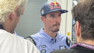 Àlex Márquez (Ducati) explica a la prensa, en Brno, por qué decidió no correr.