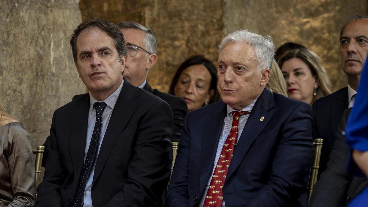 Roberto Bermúdez de Castro y Octavio López, en la reciente celebración del Día de Aragón.