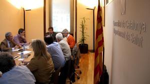 Reunión de la mesa de seguimiento del brote de enterovirus, en el Departament de Salut.