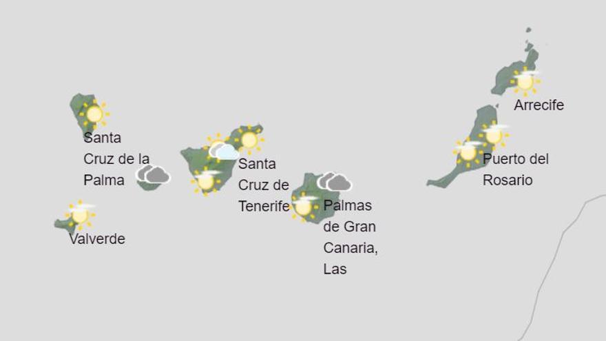 Sábado de nubes y claros en Canarias