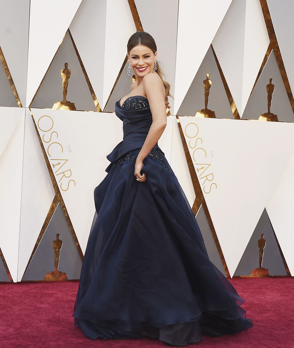Premios Oscar 2016: Sofia Vergara con vestido de escote corazón de Marchesa