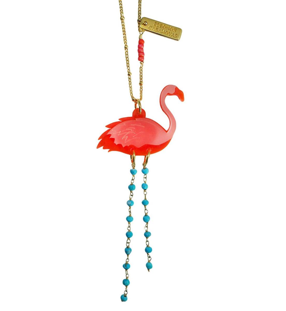 Joyería de verano: colgante flamingo