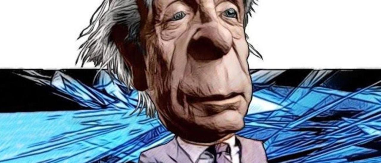 Jorge Luis Borges, en una ilustración de Xulio Formoso.