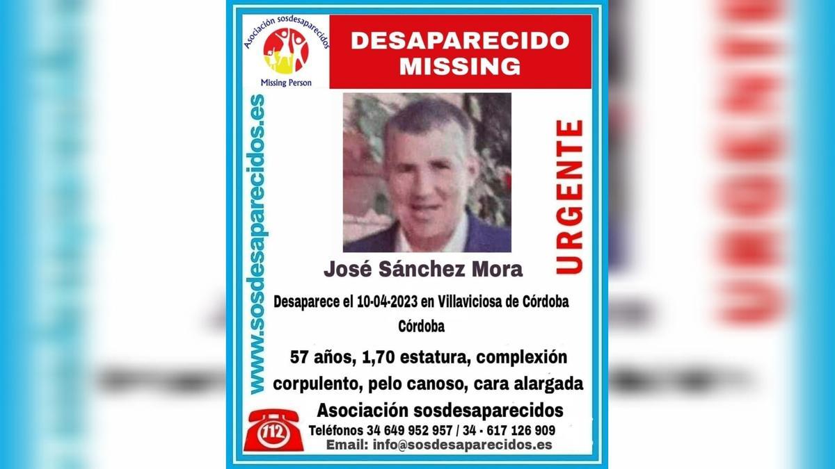 Cartel de la desaparición de José Sánchez Mora.