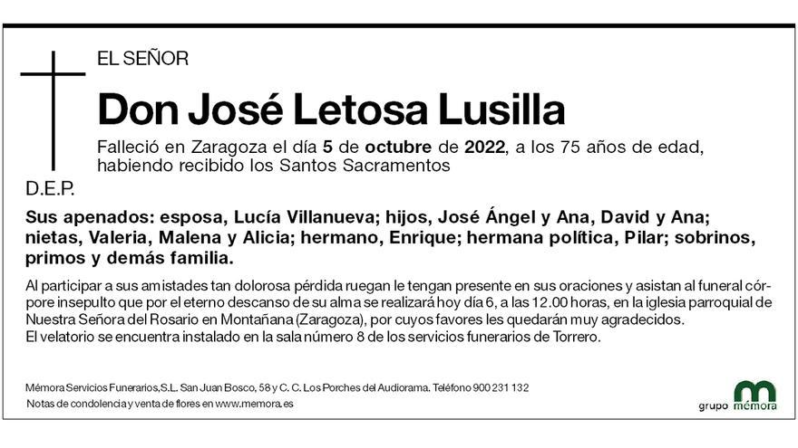Don José Letosa Lusilla