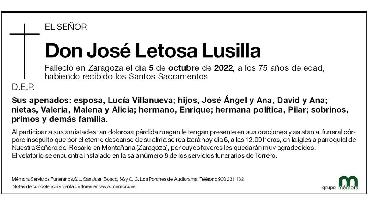 Don José Letosa Lusilla