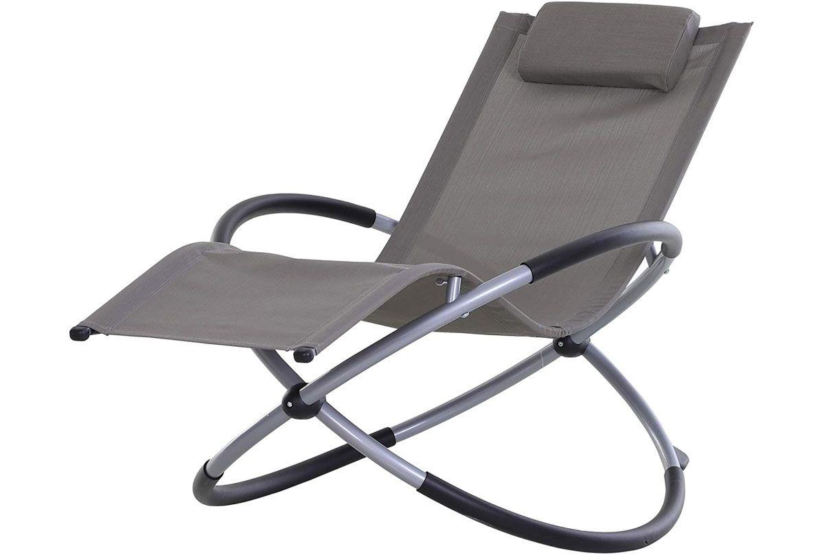 Sillón tumbona mecedora de jardín (35% de descuento)