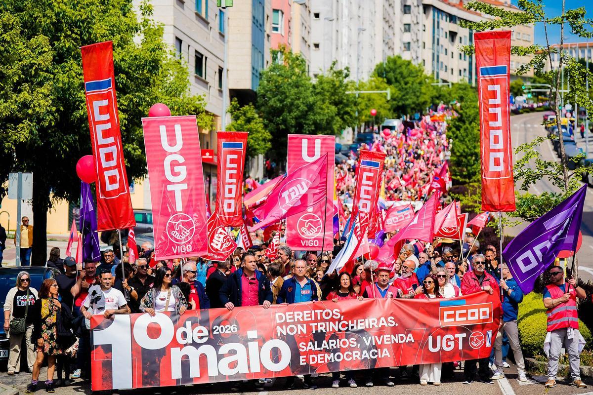 Primero de Mayo en Vigo: por la paz, mejores salarios y vivienda digna