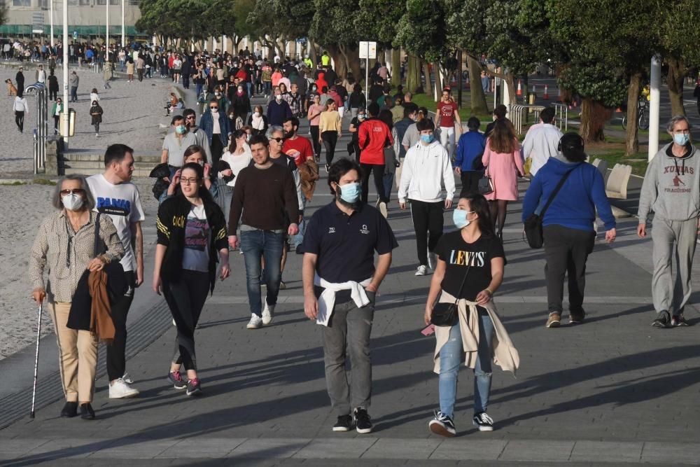 Así estaba el paseo esta tarde en A Coruña