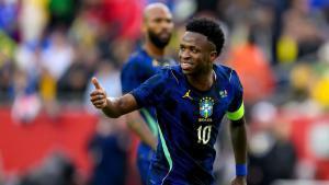 Vinicius, en el último partido de Brasil