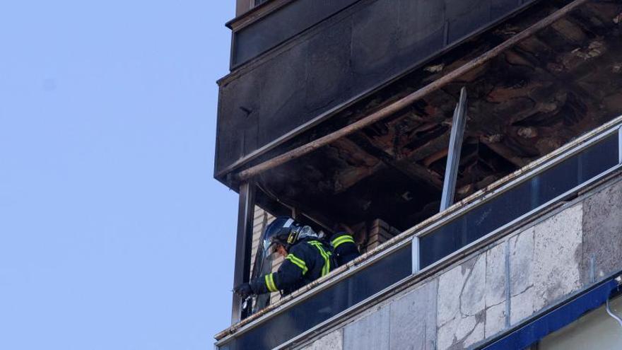 La vivienda incendiada.