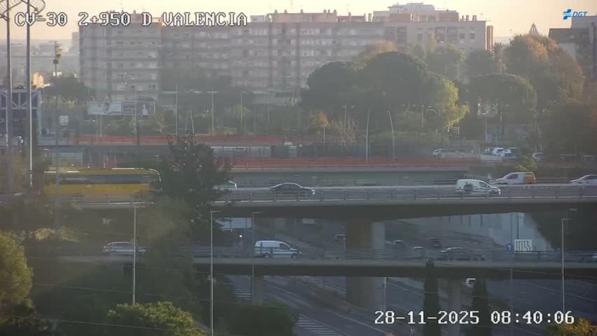 Tráfico en el acceso a València