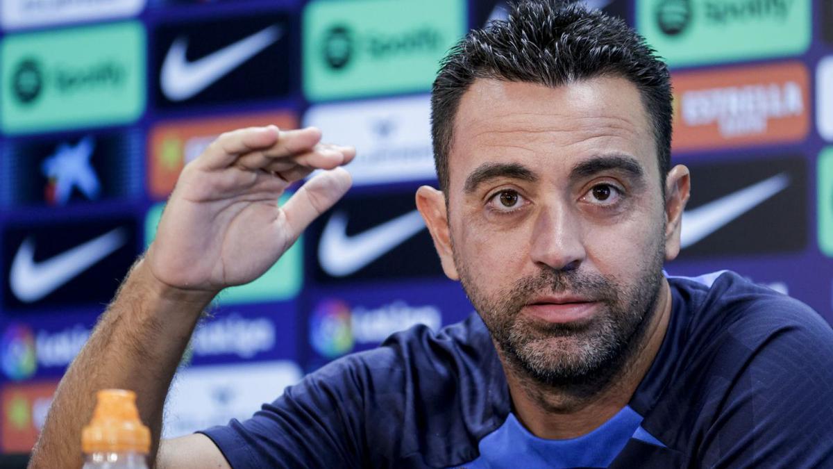 Xavi Hernández durant la roda de premsa prèvia. | QUIQUE GARCÍA/EFE