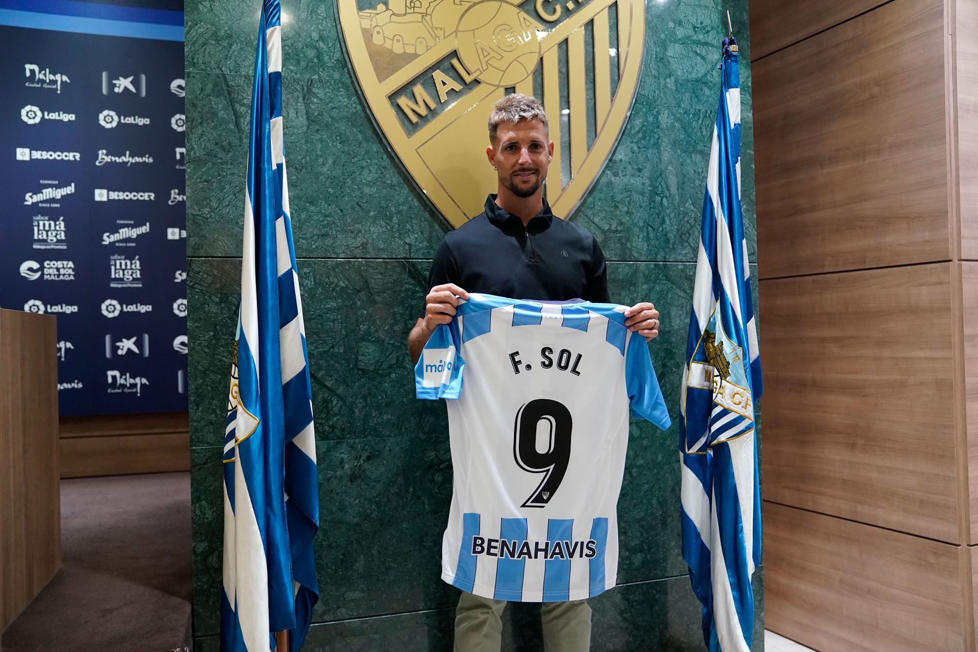 Presentación de Juanfran Moreno, Unai Bustinza, Aleix Febas, Fran Sol y Rubén Castro, fichajes del Málaga CF