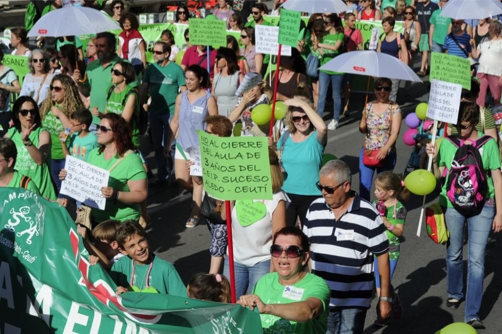 La protesta de educación en Murcia, en imágenes