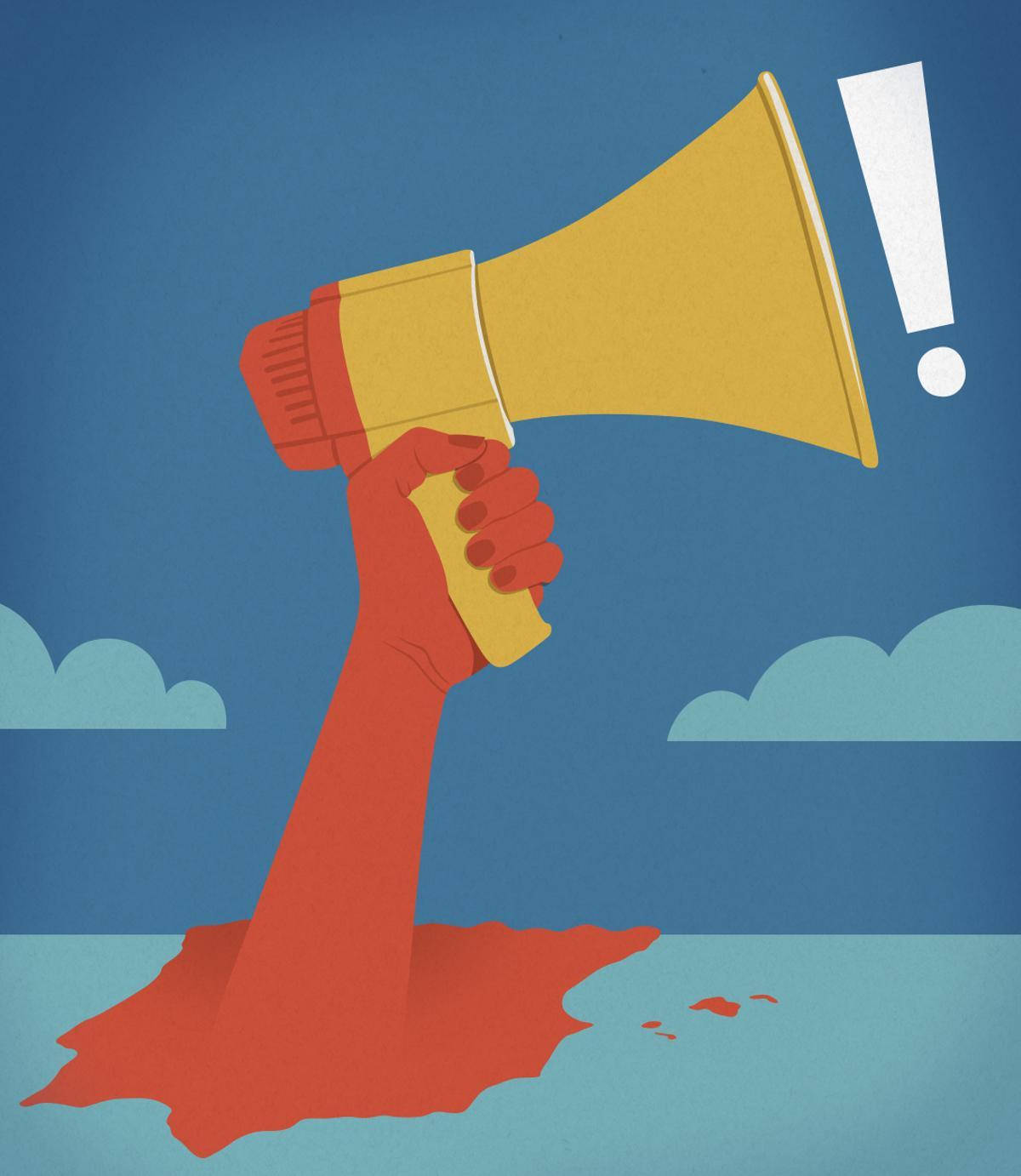 Ilustración de un megáfono.