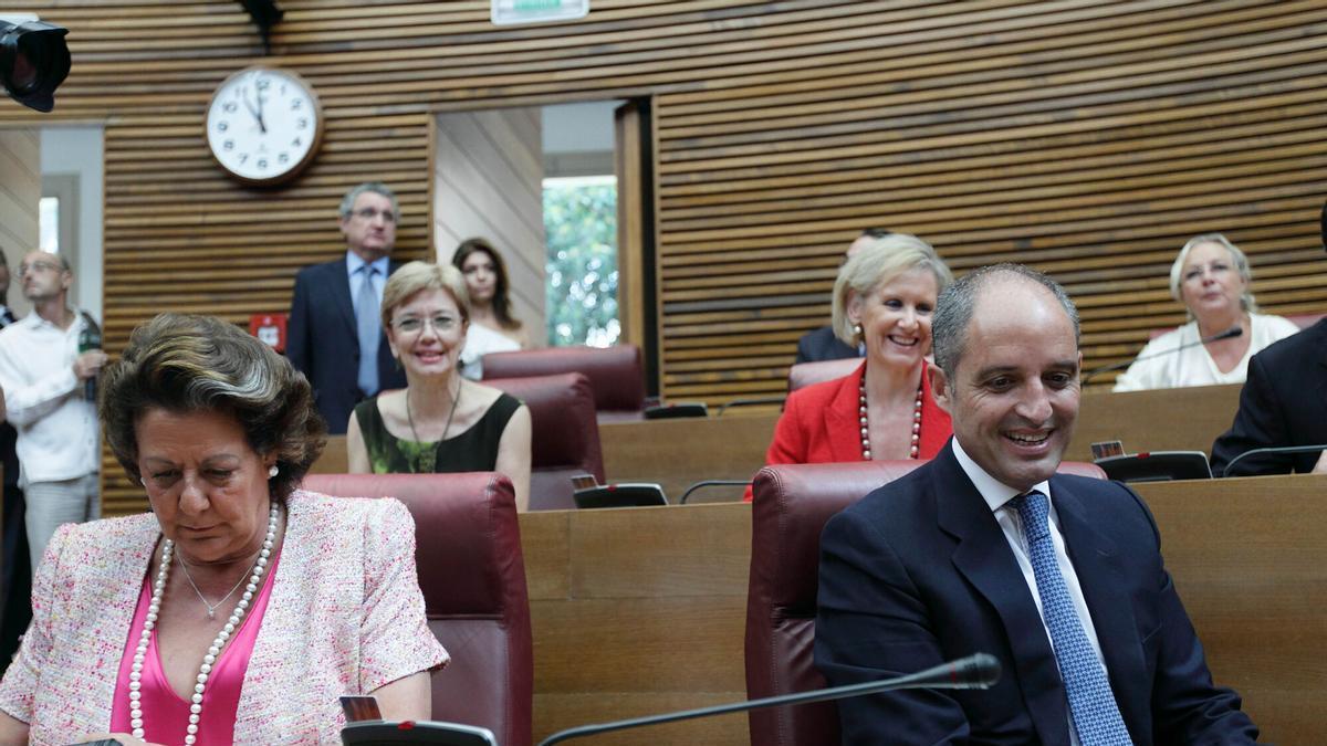Francisco Camps y Rita Barberá en las Corts