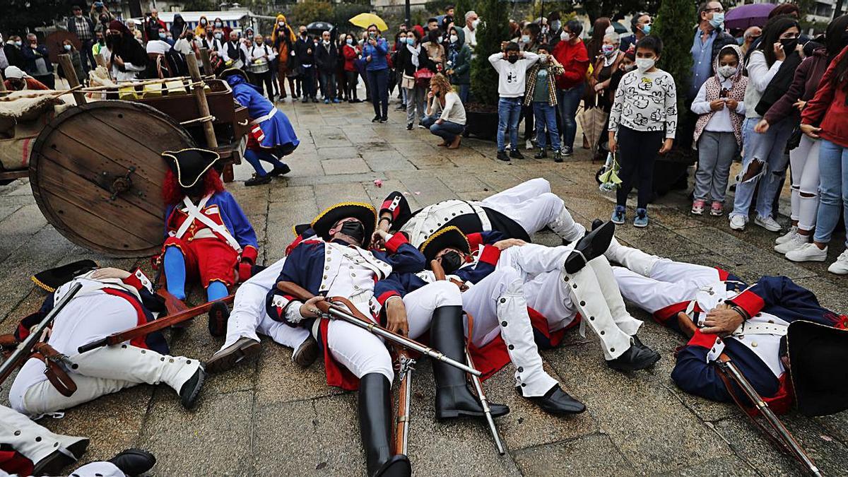 Redondela recibe a las tropas antes de la Batalla de Rande