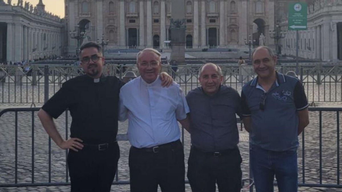 Cuatro de los presbíteros que acudieron al Jubileo de los sacerdotes. | CEDIDA