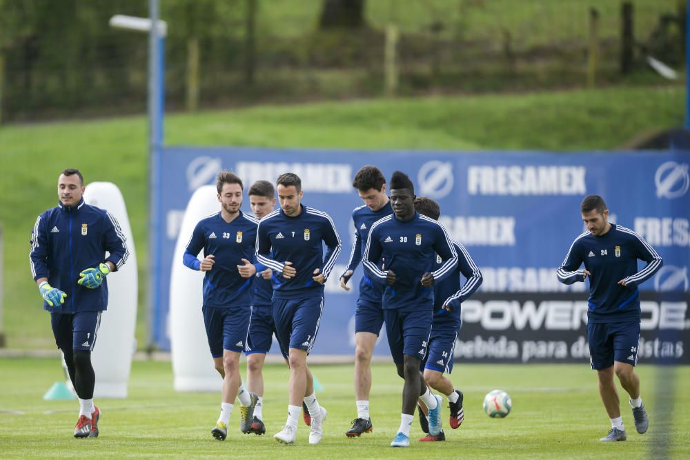 Entrenamiento del Real Oviedo en la crisis del cor