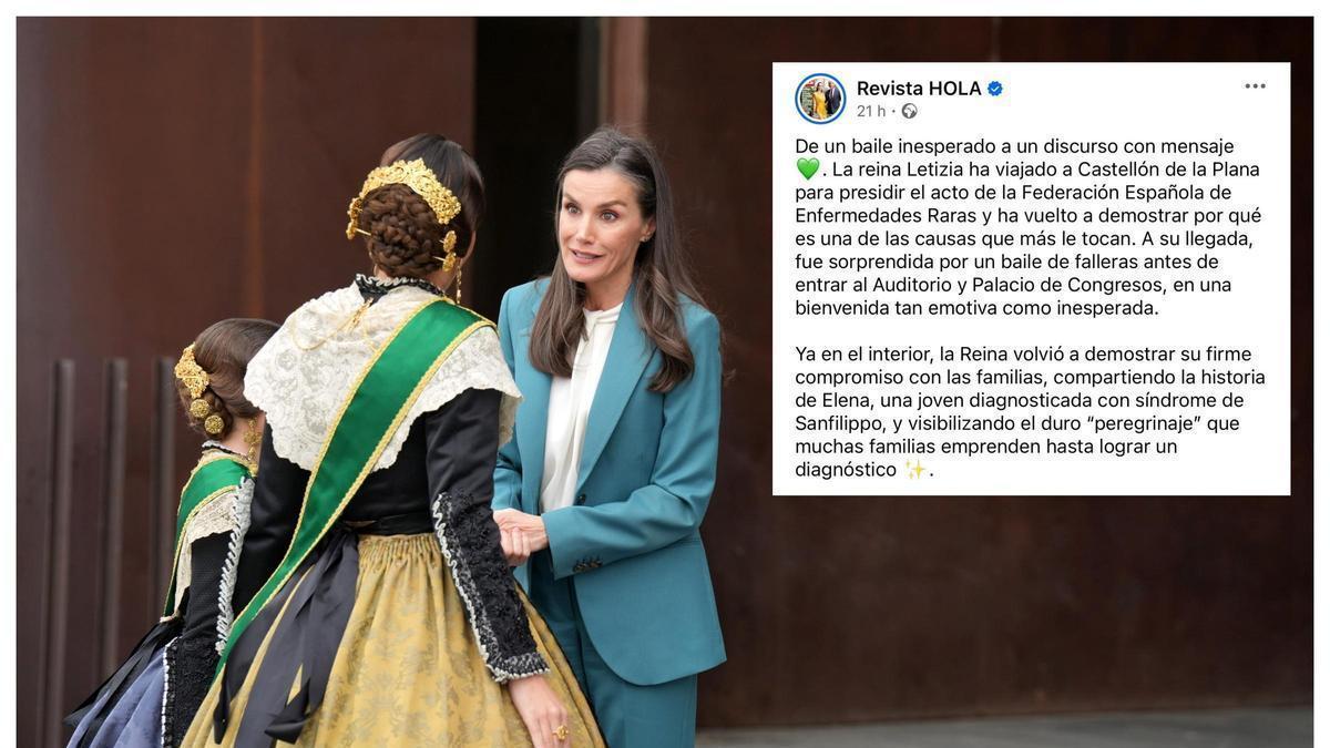 La reina Letizia llega a Castellón: Las reinas de la Magdalena la reciben al son del 'Bolero de Castelló'