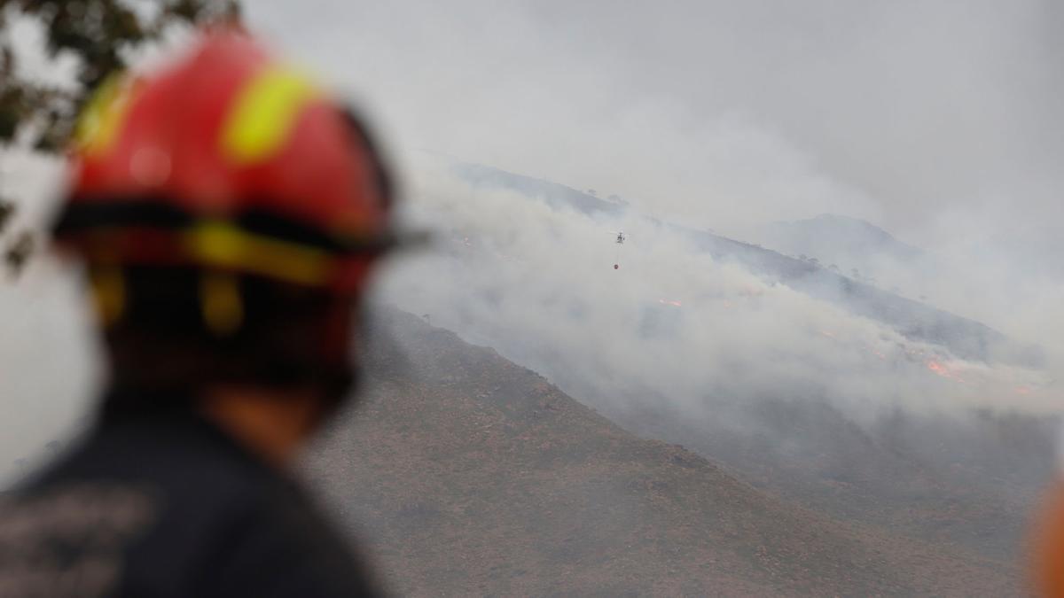 El incendio en Sierra Bermeja, visto desde El Cerró Silla de los Huesos, en Casares.