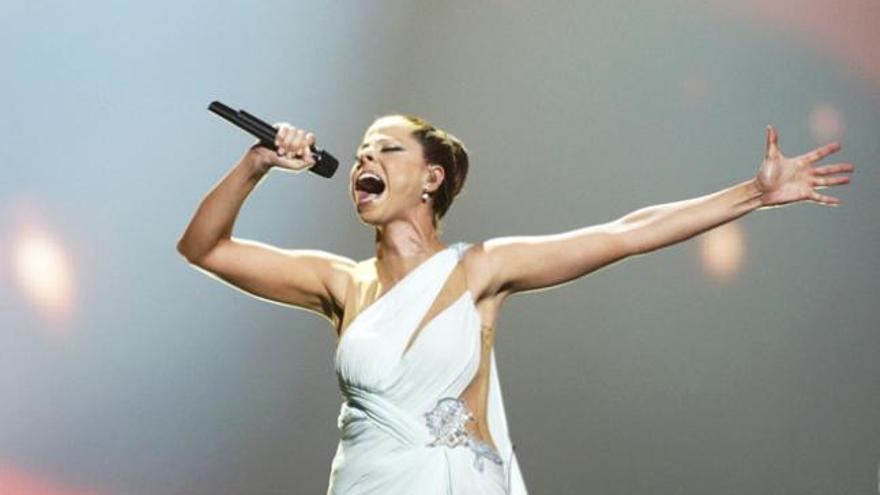 La cantante Pastora Soler en Eurovisión.