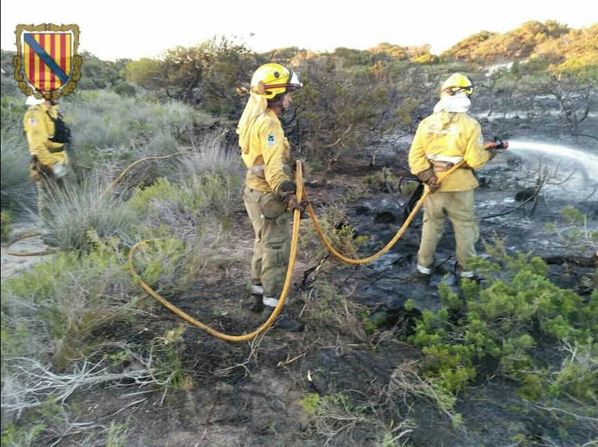 Incendio en el islote de s''Espalmador