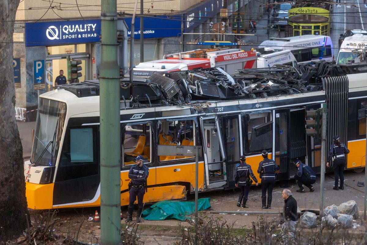 Accidente de tranvía en Milán.