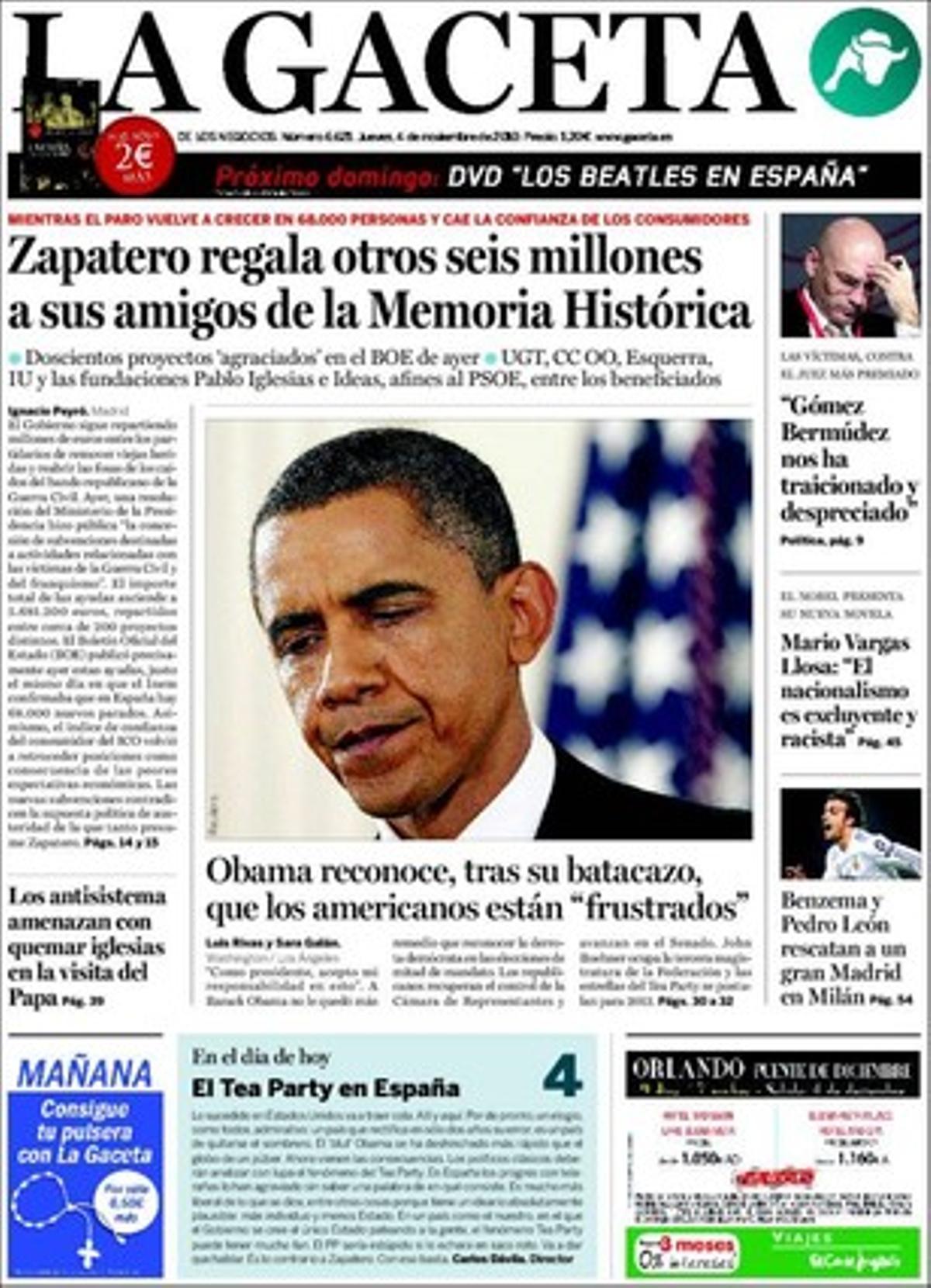 ’La Gaceta’ destaca, a més, a les pàgines interiors que Rajoy creu que a Rubalcaba li falta sentit d’Estat i no el veu candidat del PSOE.