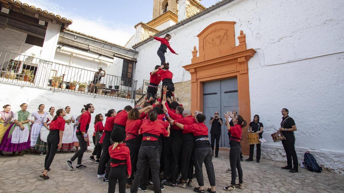La Muixeranga de Xàtiva en una actuación en Xàtiva.