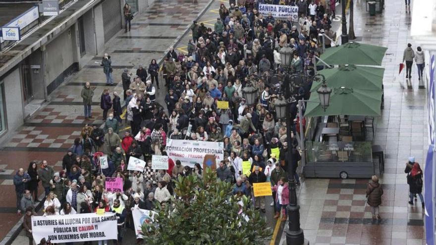 Manifestación de sanitarios en Oviedo, el pasado 26 de febrero. | Irma Collín