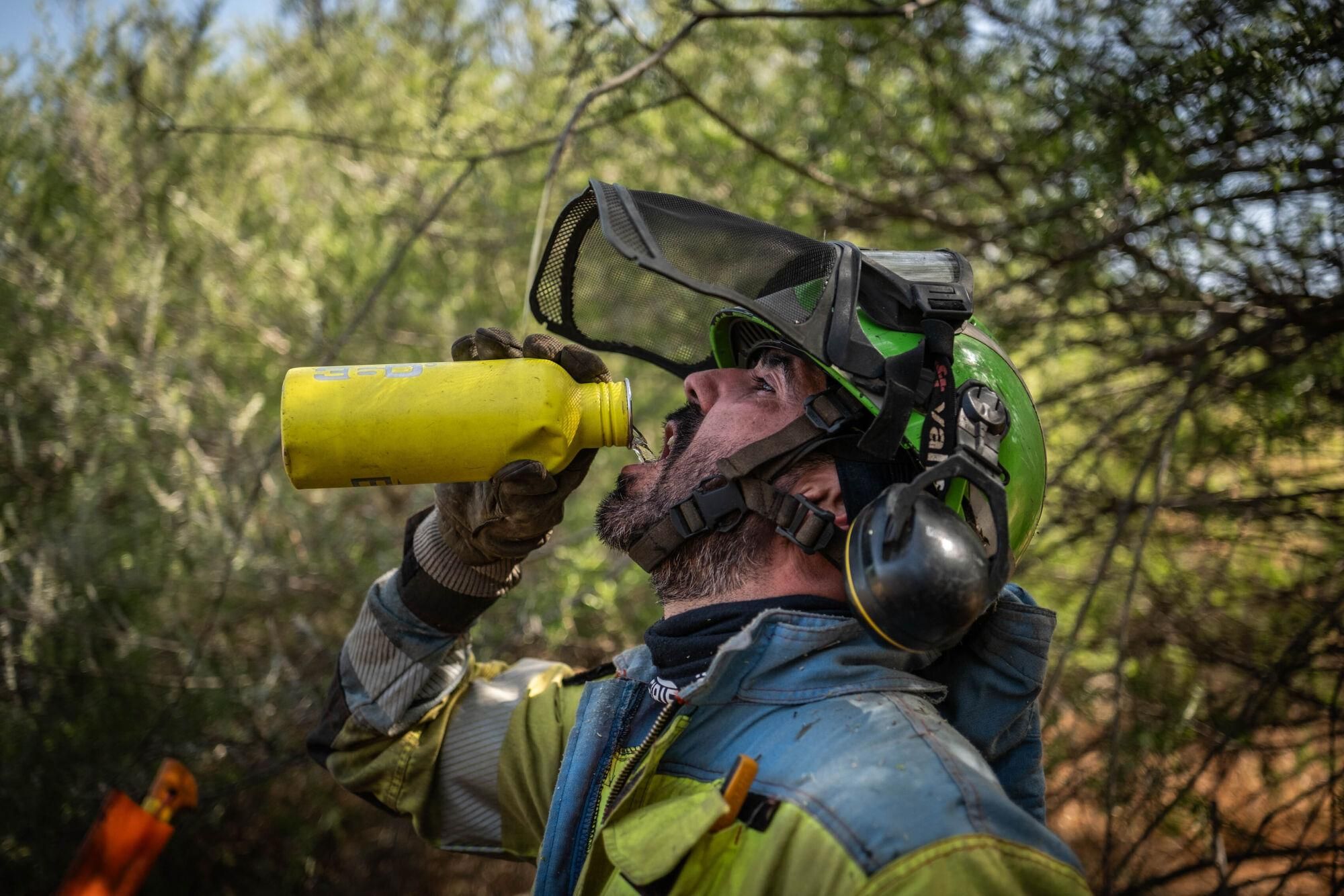 Control del incendio en Tenerife