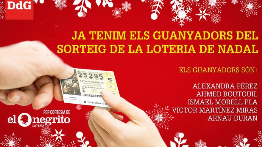 Els cinc guanyadors del concurs de la Loteria de Nadal