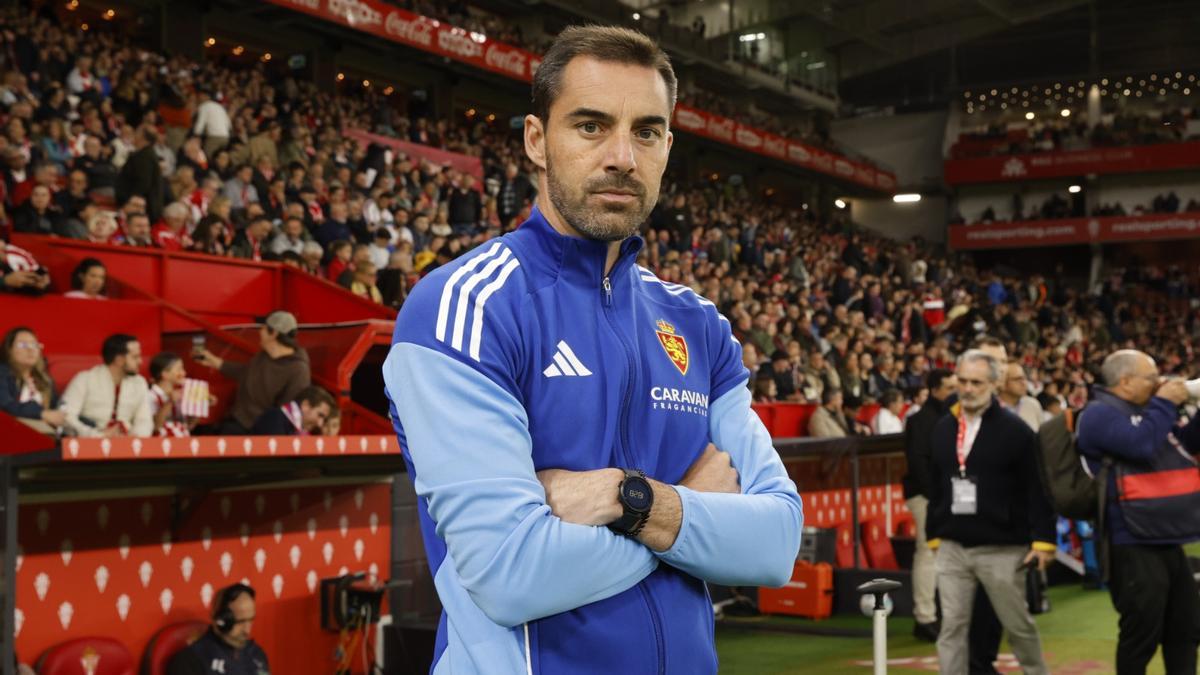 Rubén Sellés, antes del encuentro del pasado domingo en El Molinón.